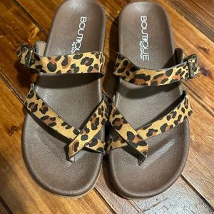 Boutique by Corkys Leopard print sandals Size 9